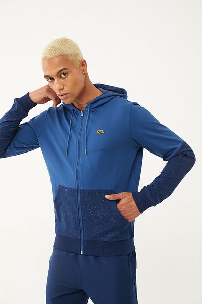 bilcee Men's Navy Blue Hooded Tracksuit Set - Quicktime 7007