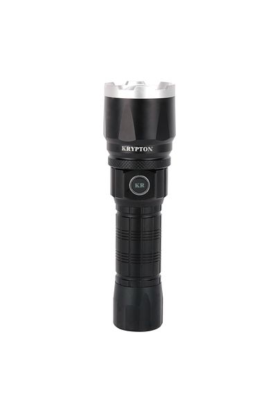 KRYPTON Rechargeable LED Flashlight - 10H Runtime, Aluminum Housing, Lithium Battery, 1000m Range