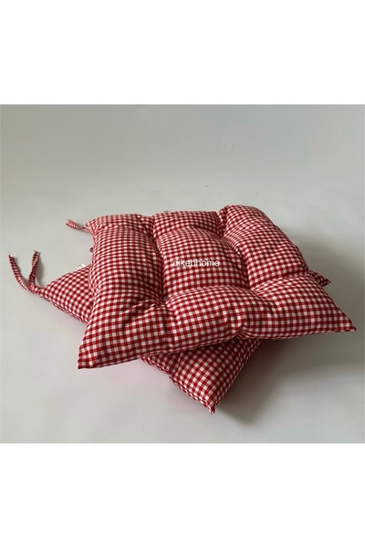 dikeb Çantalı Piknik Seti Kırmızı Pötikareli 2adet Minder(40X40)1ad.piknik Örtüsü 4 Parça Piknik Seti