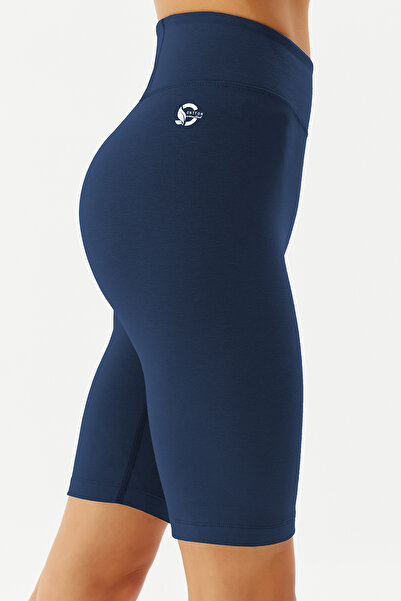bilcee Γυναικείο κοντό αθλητικό κολάν ποδηλασίας με ψηλή μέση από οργανικό βαμβάκι, ελαστικό και συσφιγκτικό 0115