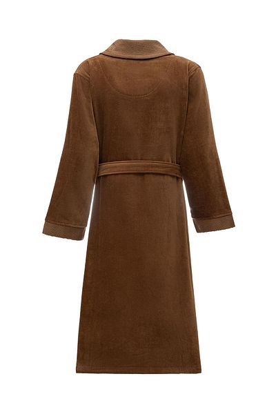 Ecocotton Farah pentru bărbați - halat de baie maro brodat 100% organic