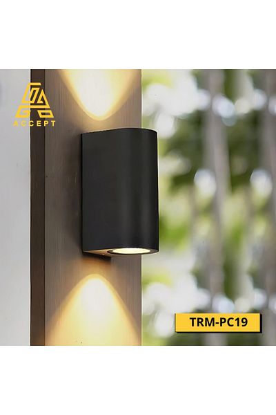 ACCEPT 6W Outdoor Wall Lamp with Distinctive Cylindrical Design, Waterproof, Yellow Light Color