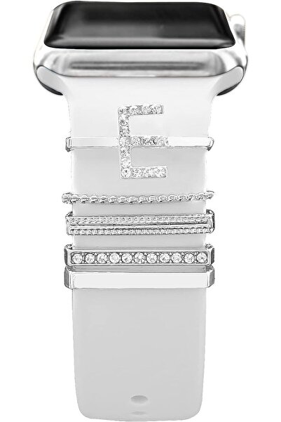PSGT Apple Watch Uyumlu Harfli Charm Aksesuar Tüm Seriye Uyumlu Akıllı Saay C...