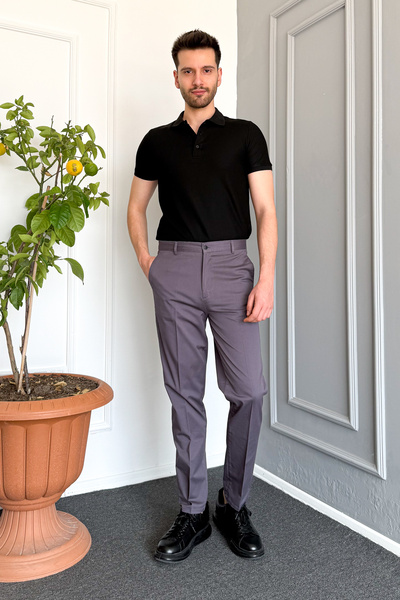 ModaPlaza Чоловічі класичні габардинові штани з лікрами