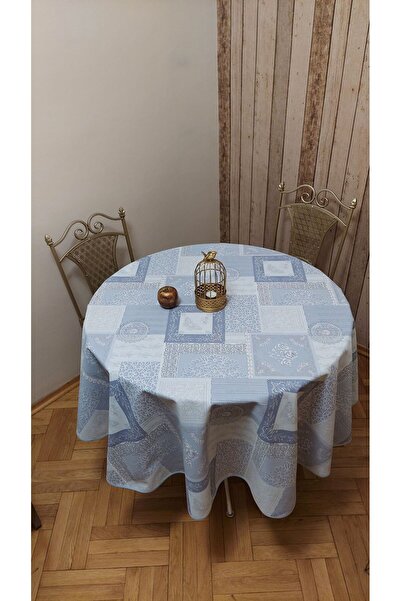 gonk Round, Country Patterned, Duck (Liquid Pusher, Stain Proof) Fabric, Tablecloth