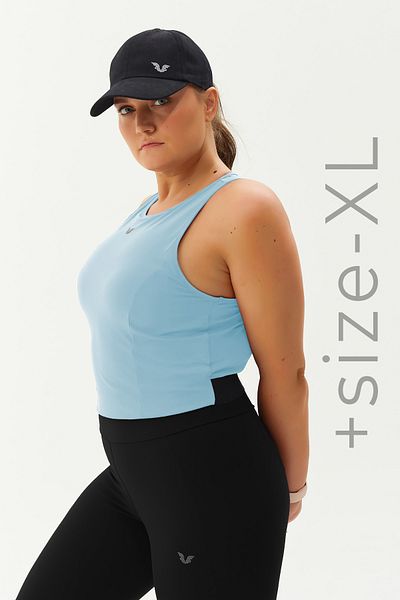 bilcee Sutien crop crop cu decolteu albastru pentru ciclism - Suport sport și zilnic 9209
