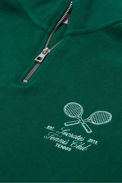 Socrates Dergi Φούτερ Socrates Tennis Club SuperSoft Quarter-Zip - Nefti Γκρι