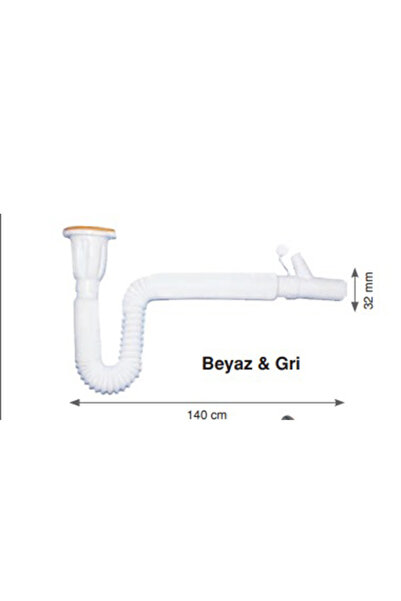 UZUN KÖRÜKLÜ LAVABO SİFONU TAHLİYELİ EKSTRA