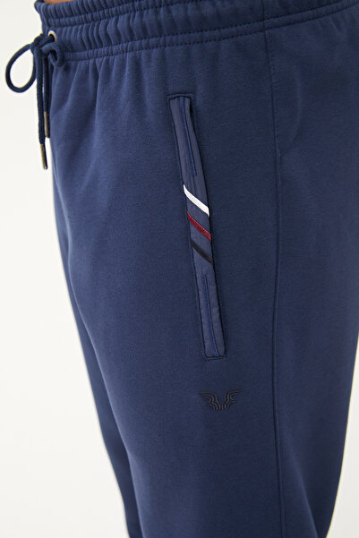 bilcee Erkek Lacivert Kışlık Düz Paça İçi Polarlı Eşofman Altı 0707