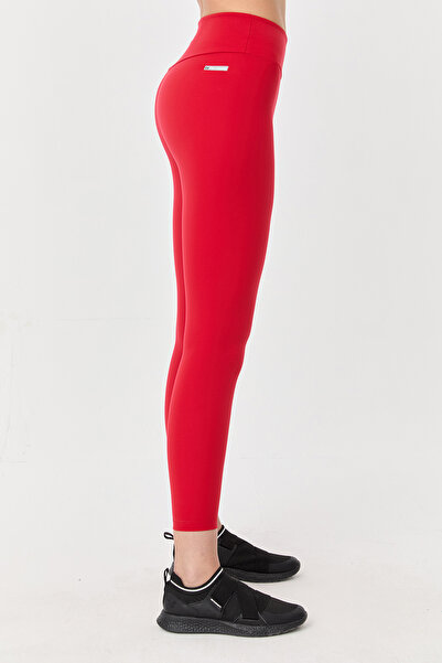 bilcee Kadın Kırmızı Yüksek Bel Toparlayıcı Full Likralı Sporcu Taytı 9729