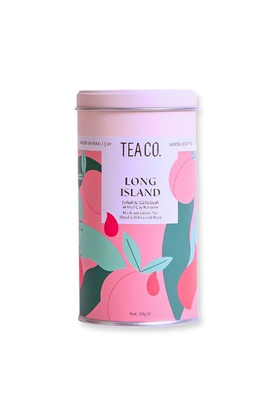Tea Co Long Island 50 Gr Black Green Tea Mix with Peach - Tea Co.