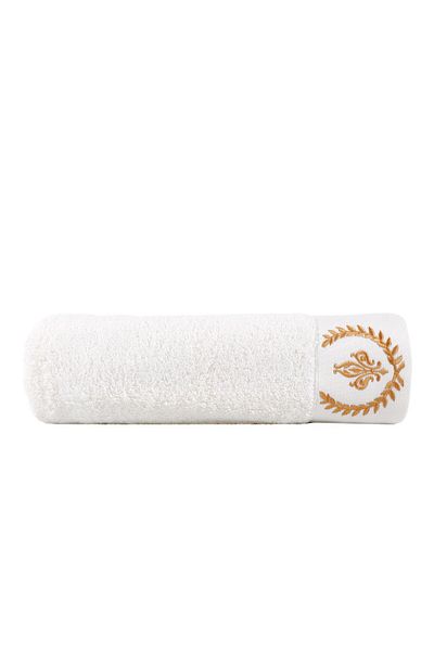 Ecocotton Aslışah Ανδρική πετσέτα μπάνιου 100% οργανικό βαμβάκι κεντημένη κρέμα 80x150 εκ.