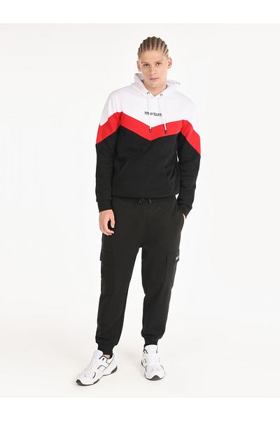 Colin's Black Men's Sweatpants with Medium Waist Pocket Detail - Regular Fit