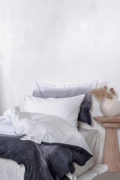 Ecocotton Set cuvertură de pilota Alin 100% bumbac fără călcat imprimat negru 160x220 cm