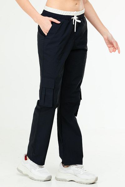speedlife Γυναικεία αθλητική φόρμα Navy Blue Regular Cargo Pocket Straight Leg Sd0942