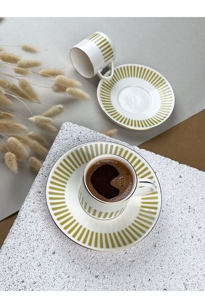 Viyalente Porcelain Alya 4 Piece Coffee Set 2 Piece Coffee Cup Set
