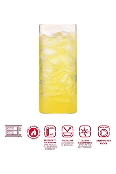 Borosil Vision Elegance Flute Glass Set Of 6- Microwavable, Large White