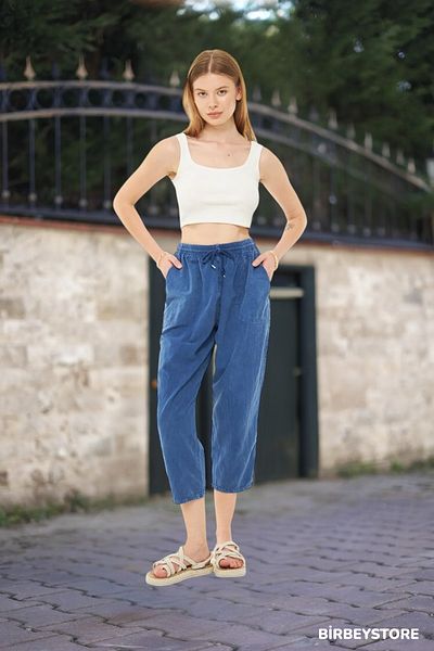 BİRBEYSTORE Unisex Large Size Raw Cloth - Capri Unikal Style 100% Cotton Relaxed