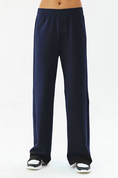 bilcee Peak Women's Navy Blue Wide Leg Pocket Sweatpants 7018