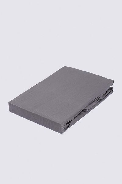 Ecocotton Single Fitted Sheet 100% Organic Cotton Satin Anthracite 120x200 Cm