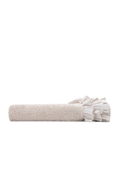 Ecocotton Πετσέτα μπάνιου Miranda Beige - 100% οργανικό βαμβάκι, βολάν, 80x150 εκ.