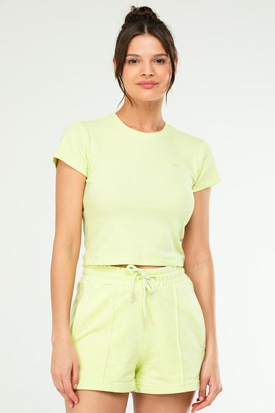 speedlife Body pentru femei, verde deschis, slim fit - decolteu, mânecă scurtă SF0757