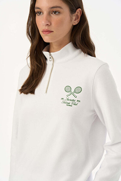 Socrates Dergi Світшот Socrates SuperSoft з чверть-застібкою - Beyaz