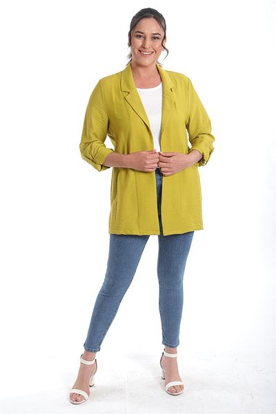 Metpoint Plus Size Double Breasted Collar Pistachio Green Jacket