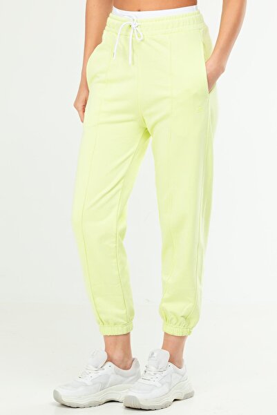 speedlife Light Green Oversize Cotton High Waist Women's Sweatpants - Sd1000