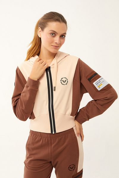 bilcee Cream Cotton Fashion Women's Tracksuit Set - 1529
