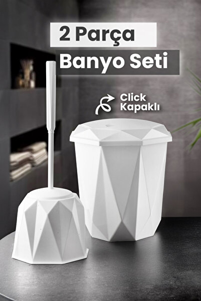 MYBOX 2 Parça Vanity Klik Kapaklı Banyo Seti - Dekoratif Banyo Düzenleyici Çö...