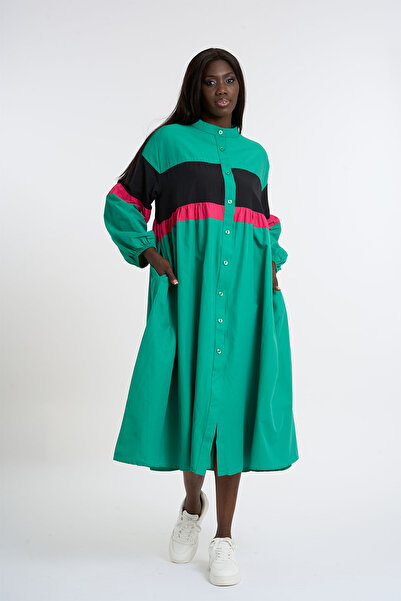 HANIQA Φόρεμα με κουμπιά Poplin