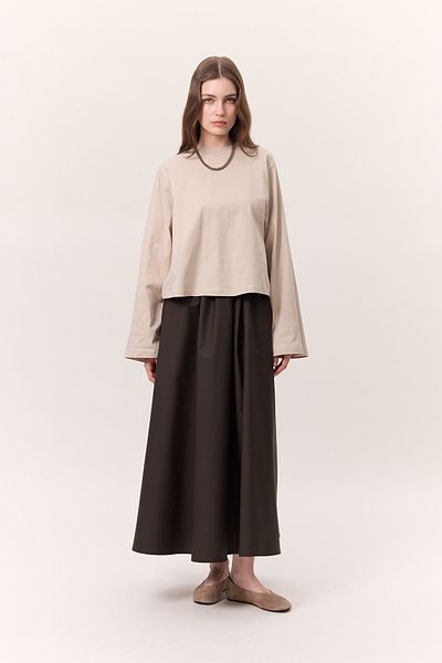 Manuka LANGARM-KURZT-Shirt STEIN
