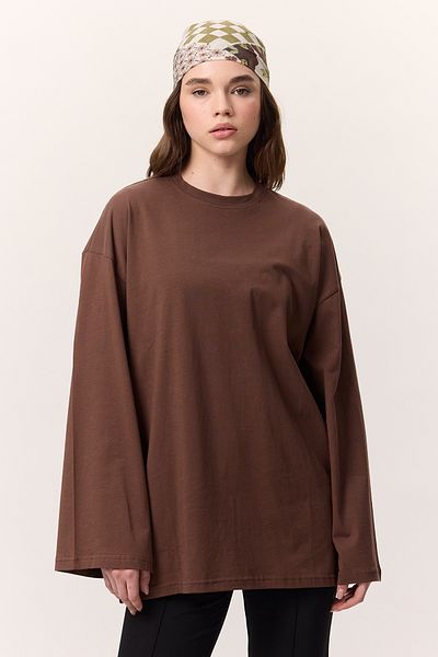Manuka Braunes T-Shirt mit übergroßen Ärmeln