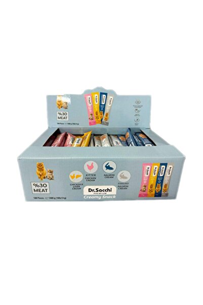 Dr. Sacchi Dr.Sacchi Creamy Snack 14 Gr Karışık- 100'lü Kutu