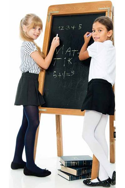 demir kids Училищни чорапи за момичета Micro 50 Den, черни, обикновени