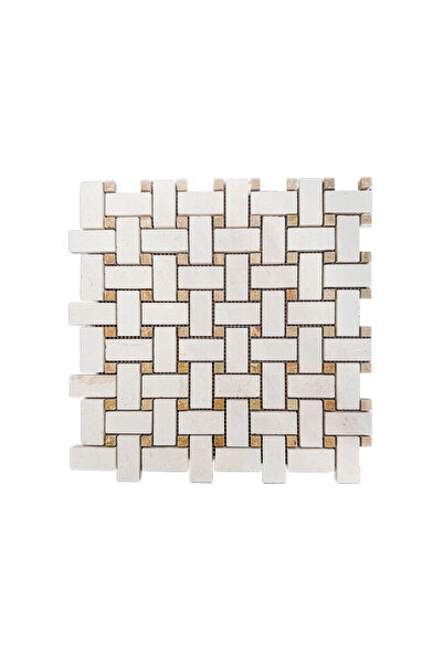 TUQCO Doğal Taş Basket Weave Myra Honlu Mermer Mozaik