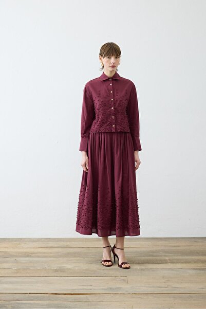 TERZİ DÜKKANI MELİSSA BRODE ETEKLİ TAKIM BORDO