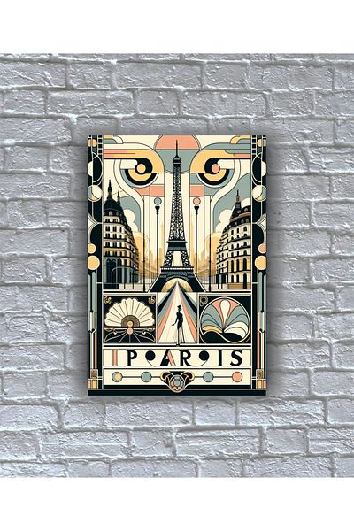 icase World Cities Paris London Rome Venice Oslo Wall Decoration Wood Table Set