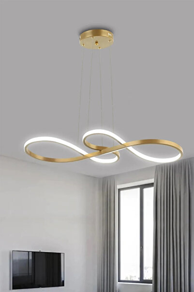 RSCOLLECTIONS Modern Yol Led Avize Kaplama - 3 Renk Kumandasız Gold