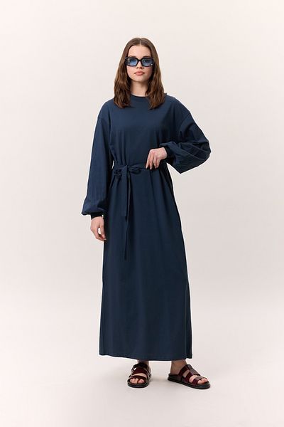 Manuka Dlouhé šaty s balónovou rukávem Indigo Jam
