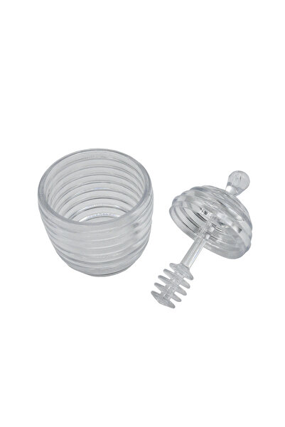 Generic Clear plastic honey pot with lid
