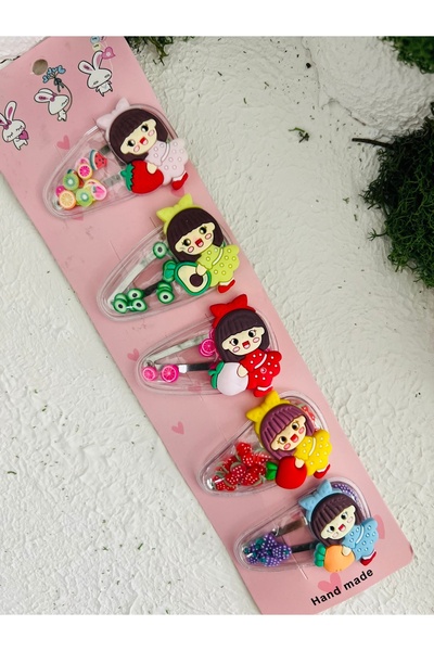 Derin Düşler Cute Girl Hair Clip Set - 5 Pieces