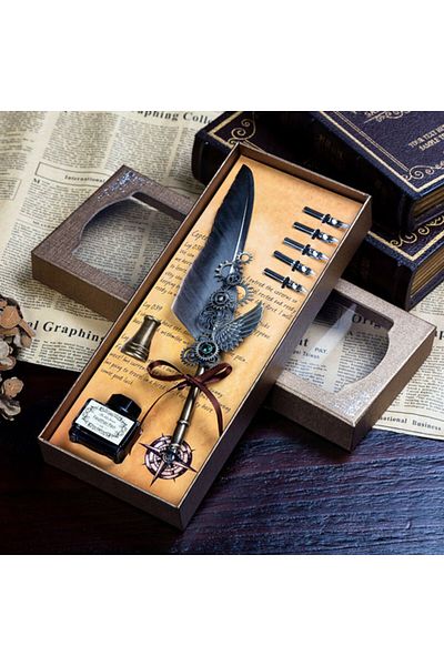 Generic ART FEATHER INK PEN WRITING SET