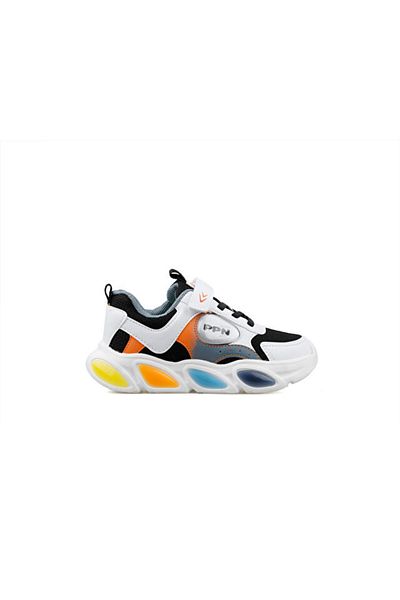 pepino Unisex Children's Casual Shoes, Black White Orange 1901-Patik-Black-White-Orange