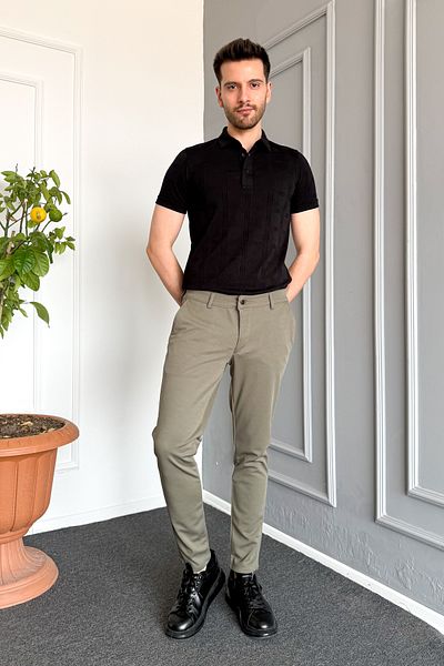 ModaPlaza Ανδρικό παντελόνι Pique Slimfit
