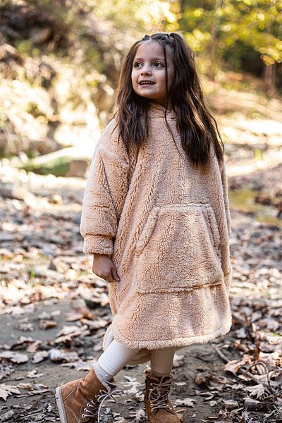 LUCKKA Heritage Double Layer Wellsoft Children's Wearable Blanket - Plush Poncho Oversize - Ztpufbat