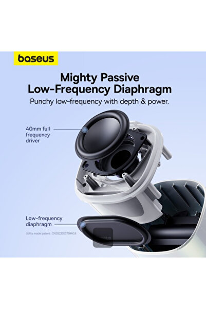 Baseus مكبر صوت لاسلكي AeQur V2 - أبيض قمري