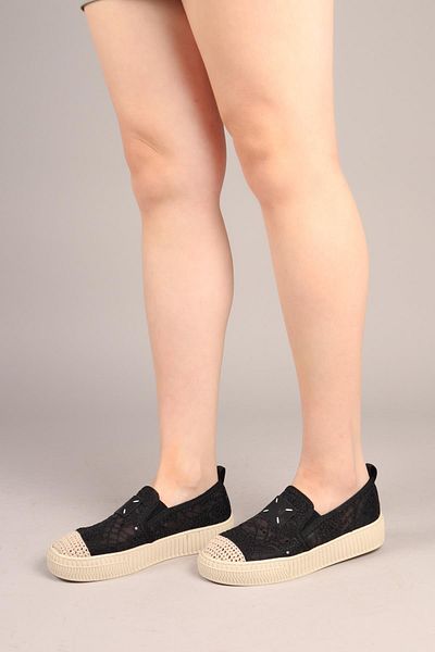 Birikon Flora Lace Espadrille Black