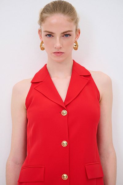 adL Sleeveless Buttoned Front Dress